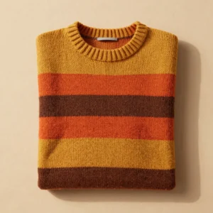 Wełniany Sweter w Retro Paski